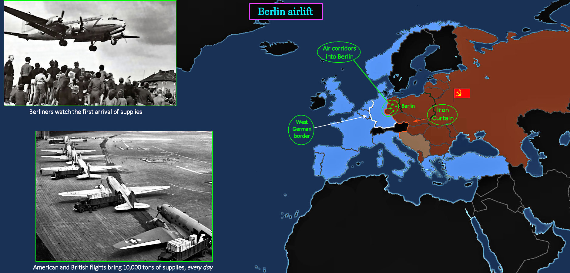 Berlin Airlift, 1948-49 map